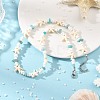 Ocean Natural Amazonite Chip & Natural White Shell Disc & Dyed Starfish Synthetic Turquoise Beaded Necklaces for Women NJEW-JN06390-1