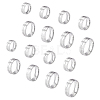 DICOSMETIC 16Pcs 8 Size 316 Stainless Steel Grooved Finger Ring for Men Women RJEW-DC0001-09A-1