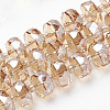 Electroplat Glass Beads Strands X-EGLA-Q092-10mm-D09-1