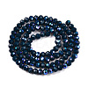 Electroplate Opaque Solid Color Glass Beads Strands EGLA-A044-P4mm-L16-3