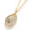 Brass Micro Pave Cubic Zirconia Pendant Necklaces NJEW-JN02313-2