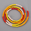 Opaque 7 Colors Frosted Glass Beads Strands X-FGLA-T002-02A-A03-1
