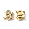 Rack Plating Brass Micro Pave Clear Cubic Zirconia Box Clasps KK-E073-03G-2