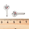 304 Stainless Steel Black & FireBrick Enamel Female I Love You Key Connector Charms STAS-Z078-18P-3