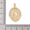 Brass Clear Cubic Zirconia Pendants KK-Z050-13G-3