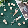 40Pcs Printed Wood European Beads WOOD-DC0001-11-4
