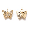 Brass Micro Pave Clear Cubic Zirconia Charms ZIRC-B002-47-3