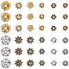 360Pcs 12 Styles Tibetan Style Alloy Bead Caps TIBE-SC0002-37-6