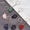6Pcs 6 Style Nuggets Gemstone Pendant Keychain KEYC-DR0001-05A-4