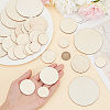 135Pcs 4 Styles Unfinished Wood Discs DIY-HY0001-78-3