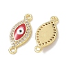 Brass Micro Pave Clear Cubic Zirconia Connector Charms CU-CBA6305-12G-A-2