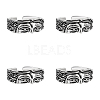 4Pcs Brass Cuff Open Rings for Men RJEW-UN0003-11AS-1
