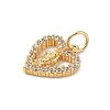Brass Micro Pave Clear Cubic Zirconia Charms KK-E111-32C-G-2