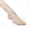 Synthetic Turquoise Charms Anklets AJEW-AN00234-04-4