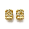 Brass Micro Pave Clear Cubic Zirconia European Beads ZIRC-I070-001G-1