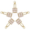 5Pcs Brass Micro Pave Clear Cubic Zirconia Pendants ZIRC-SZ0003-24-1