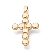 PVD Vacuum Plating 304 Stainless Steel Rhinestone Big Pendants STAS-O138-08G-2
