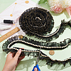 Chiffon Pleated Lace Ribbon with Plastic Beads OCOR-WH0078-62-3