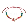 Christmas Glass Braided Bead Bracelets BJEW-JB10892-01-1