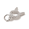 Brass Micro Pave Cubic Zirconia Charms KK-E077-02P-12-3