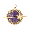 Natural Amethyst Copper Wire Wrapped Pendants PALLOY-TA00426-02-1