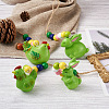 Crafans 4Pcs 4 Style Easter Theme Plastic Hen & Rabbit Pendant Decorations HJEW-CF0001-16B-6