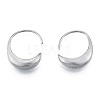 316 Surgical Stainless Steel Oval Hoop Earrings for Men Women EJEW-N052-11-1