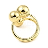 Rack Plating Brass Round Ball Beded Open Cuff Rings RJEW-D009-02G-3