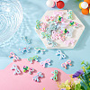 40Pcs 8 Colors Printed Opaque Acrylic Beads MACR-TA0002-65-5