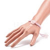 Natural Rose Quartz Pi Disc Braided Bead Bracelet BJEW-JB08793-2