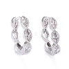 Brass Micro Pave Cubic Zirconia Huggie Hoop Earrings LS-EJEW-K083-34P-B-1