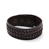 Vintage Cowhide Leather Braided Cord Bracelet for Men BJEW-A039-02B-1