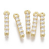 Brass Micro Pave Cubic Zirconia Charms KK-T060-05-I-G-NF-2