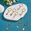 8Pcs Alloy Enamel Pendants Keychain KEYC-SW00003-02-4