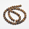 Frosted Natural Tiger Eye Round Bead Strands G-E262-02-6mm-3
