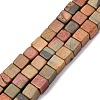 Natural Picasso Stone/Polychrome Jasper Beads Strands G-B155-C10-8x8mm-2