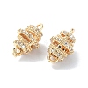 Brass Micro Pave Clear Cubic Zirconia Connetor Charms KK-A194-01G-2
