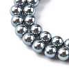 UV Plating Pearlized Glass Pearl Beads Strands GLAA-F128-01A-T23-3