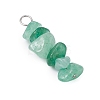 3Pcs  Natural White Moonstone & Green Aventurine & Citrine Chip Beaded Constellation Pendants PALLOY-JF03043-02-4