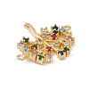 Brass Micro Pave Colorful Cubic Zirconia Connector Charms KK-E068-VC072-4