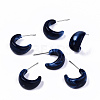 Opaque Resin Half Hoop Earrings EJEW-T012-04-A01-1