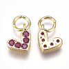 Brass Micro Pave Cubic Zirconia Charms ZIRC-F111-08G-07-2
