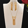 Elegant Zinc Alloy Hollow Heart Tassel Jewelry Set for Women HX7925-4