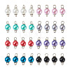 Yilisi 100Pcs 8 Colors Glass Pearl Round Bead Connector Charms FIND-YS0001-21-13