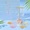 60Pcs 6 Colors Electroplate Acrylic Pendants PACR-NB0001-06-5