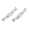 Brass Pave Clear Cubic Zirconia Fold Over Clasps KK-N231-363P-2