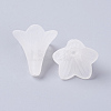 Flower Frosted Acrylic Bead Caps X-PL631-1-2