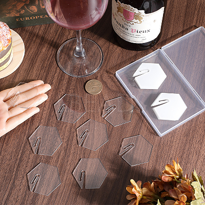 Acrylic Mirror Wine Glass Charms AJEW-SC0002-53C-03-1