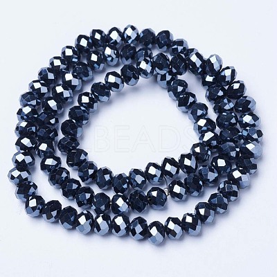 Electroplate Glass Beads Strands EGLA-A034-P4mm-A18-1