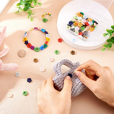 80Pcs 4-Hole Porcelain Buttons PORC-PJ0001-03-1